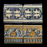 Conjunto com 80 azuleijos portugueses. No estado. 14 x 14 cm.