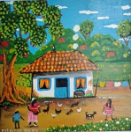 Moacir, Cena Rural, acrílico sobre tela, 40x40cm, sem moldura