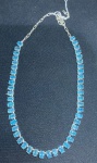 COLAR Riviera em prata 950 com topázio azul oval 7x9 com 50 pedras INCRIVEL