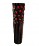 Solifleur em cristal vinho com parte superior em colmeias destacadas com iluminação nelas focadas, 40 x10 cm