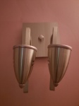 Lote com 2 pares de arandelas diferenciadas em metal amarelo, 25 compr x 15 cm diâm