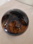 Bola de cristal em tons outonais, 12 cm alt x 16 cm circ