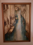 SANDRA SÉRGIO, OST Canaleto Veneziano, pintura da artista em ângulo   muito inspirado, 112 x 89 cm. ***ATENÇÃO: APÓS A QUITAÇÃO ESTE LOTE DEVERÁ SER RETIRADO NO BAIRRO DO MORUMBI/SP MEDIANTE AGENDAMENTO***