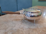 ASH TRAY, recolhedor espessurado com cabo de madeira para bitucas de cigarros