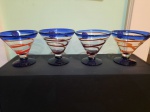 Lote com 4 sorveteiras em vidro supermodernas, 11cm alt x 14 cm diâm
