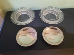 Lote com 4 cinzeiros, dois espessurados e dois de vidro