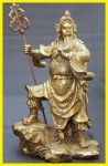 BRONZE - Soldado Guardião do Trono do Imperador - Escultura Oriental em Bronze - med 25 cm