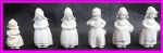 Lote contendo 6 esculturas em miniatura em biscuit branco, no estado. maior com 5,6cm