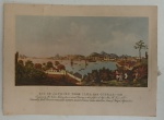 Gravura impressa antiga "Rio de Janeiro From Ilha das Cobras 1835" Med. 13cm x 17cm