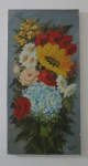 LUPI, representando flores, óleo sobre tela, medindo 30 x 60 cm