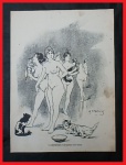 M STEPHANY - Gravura FRancesa " A L'eposition Parisienne des Chats". Apreseta furo de traça - Ass. CID. Med. 25cm x 35cm