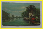 ANITA N. COSTA, paisagem iconográficas da lagoa Rodrigo de Freitas, Rio de Janeiro, OST (óleo sobre tela) assinadas no CID (canto inferior direito), sem moldura, 24x41cm. Datada de dezembro de 1971