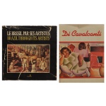 Lote de dois importantes livros de arte brasileiros, focados na valorização da identidade cultural e no modernismo nacional, sendo: O Brasil por Seus Artistas (Brazil Through Its Artists) - livro em grande formato escrito pelo renomado crítico e poeta Walmir Ayala. Lançado originalmente pela editora Nórdica, a obra é uma ampla antologia bilíngue que reúne reproduções e análises dos principais pintores e escultores do país.  B) E. Di Cavalcanti - icônica monografia sobre o pintor modernista Emiliano Di Cavalcanti, publicada em 1983 pela editora Art, com textos de Marcos Antonio Marcondes e Luís Martins. A imagem reproduzida na capa é a tela "Mulatas" (ou "O Descanso"), elemento central de sua estética focada no povo mestiço e no lirismo tropical.