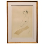 Assinatura não Identificada - Figura Masculina em Pose Clássica. Tiragem 10/85. Ass. cid. 62 x 42 cm (MI). 80 x 60 cm (ME). Apresentam sinais de uso e do tempo com oxidações.