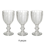 Conjunto de 6 taças para licor em cristal ecológico, translucido. Borda com delicada lapidação. 10 cm. Peças práticas e resistentes, para uso diário.