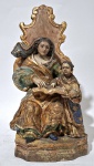 ARTE SACRA BELISSIMA E GRANDIOSA SANTANA MESTRE E VIRGEM MENINA SEC XVIII  COM RICA POLICROMIA OLHOS