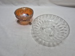 Lote de 2 bowls em demicristal moldado. Medindo a maior 18cm x 6cm de altura.