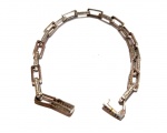 Fashion Luxo Joias, Pulseira em Prata de Lei 925, Elos Geométricos, totalmente Cravejados, medindo 17cm. Peso total 7,33gr