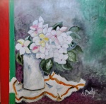 Angela Bely, Flores, óleo sobre tela, 50x50cm, sem moldura