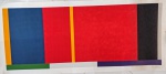 Eduardo Sued, Geométrico, gravura, tiragem 61/100, 70x159cm, 2012, sem moldura. Com pontos de acidez e avaria, necessita de limpeza e restauro