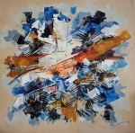 Marcos Moreira da Fonseca, Abstrato, acrílico sobre eucatex, 1993, 100x100cm, sem moldura