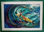 Moises, Surfista, acrílico sobre tela, 60x90cm, com moldura