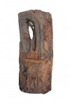 J. Bezerra, Cabeça, escultura de madeira, 30cm de altura e 12cm de largura