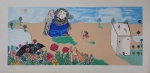 Cícero Dias, Desejos, gravura, tiragem 130/200, 45x90cm, sem moldura, necessita de limpeza