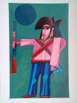 Aldemir Martins, Cangaceiro, gravura 1/100, Edição Póstuma, sem moldura, 100x70cm