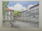 Joel Firmino do Amaral, São Luís do Paraitinga, nanquim aquarelado sobre papel, 31x41cm, sem moldura