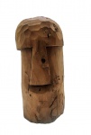 J. Bezerra, Cabeça, escultura de madeira, 15cm de altura e 12cm de largura