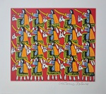 Antonio Poteiro, Cavalhada, gravura, PI 9/10, Edição Póstuma, sem moldura, 30x33cm, Edição Autorizada pelo filho do artista Sr. Valdir Batista de Sousa e impressa pela Arte Prints