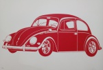 Kleber Ventura, Fusca Vermelho, gravura, tiragem 31/40, 98x70cm, sem moldura