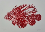 Kleber Ventura, Peixe Vermelho, gravura, tiragem 3/10, 35x50cm, sem moldura