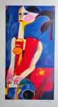 Aldemir Martins, Rendeira, gravura, tiragem PI, 61x33cm, Edição Póstuma, sem moldura
