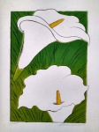 Mauro Prado, Copos de Leite, gravura, tiragem 77/100, 1980, sem moldura