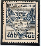Brasil Traço sobre IO de Constituição -  Sesquicentenário da Constituição dos UA (1937) RHM C0126A Novo sem goma