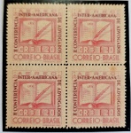 Brasil Quadra com Legenda Reincisa Conferência de Advogados (1943) RHM A051 Nova