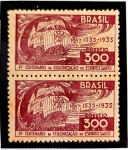 Brasil Par com um selo com S de Brasil com Bola Centenário da Colonização do Espírito Santo (1935) RHM C0100 e C100C MINT