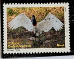 Brasil Respingo da tinta pretada / impressão da vinheta no selo Despersonalizado Pantanal Tuiuiú RHM C3009D Novo