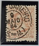 Brasil 1884  Carimbologia  Dom Pedro II Cabecinha 200 réis com carimbo de Rio de Janeiro 9 MAI 84