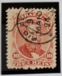Brasil 1877 – Carimbologia e também Obliterado a Pena – Dom Pedro II 10 réis com carimbo de Rio de Janeiro 9 MAI 74
