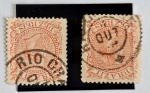 Brasil – Carimbologia – 2 Selos Dom Pedro II 10 réis com carimbo de Rio Grande