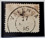 Brasil 1885  Carimbologia  Dom Pedro II Cabecinha 100 réis com carimbo de VALENÇA