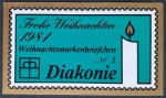 Alemanha (Alemanha Ocidental), 1984 (4 Fotos) Caderneta especial de caridade (carteira beneficente da instituição Diakonie, Nº 1) da emissão de Natal Frohe Weihnachten 1984, contendo um bloco interno intacto com 6 selos oficiais da Deutsche Bundespost com valor de 80 pf + 40 pf de sobretaxa assistencial cada. A estampa reproduz a clássica cena sacra de São Martinho de Tours cortando seu manto para partilhar com um mendigo (Sankt Martin). MINT