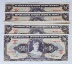 Brasil 1966 50 Cruzeiros 10 Cédulas Sequenciadas C115 FE