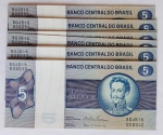 Brasil 1974 5 Cruzeiros 12 Cédulas Sequenciadas C135 FE