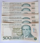 Brasil 1987 500 Cruzados 17 Cédulas Sequenciadas C191 FE