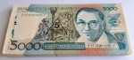 Brasil 1989 5 Cruzados Novos (Carimbo Sobre 5000 Cruzados) 100 Cédulas Sequenciadas C200 FE