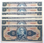 Brasil 1963 20 Cruzeiros 15 Cédulas Sequenciadas C023